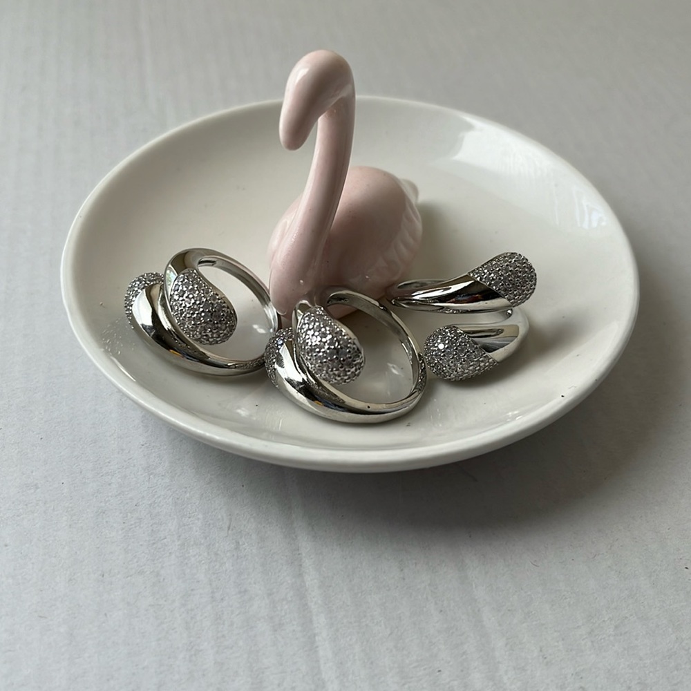 Rhodium Ring - Silver Tone